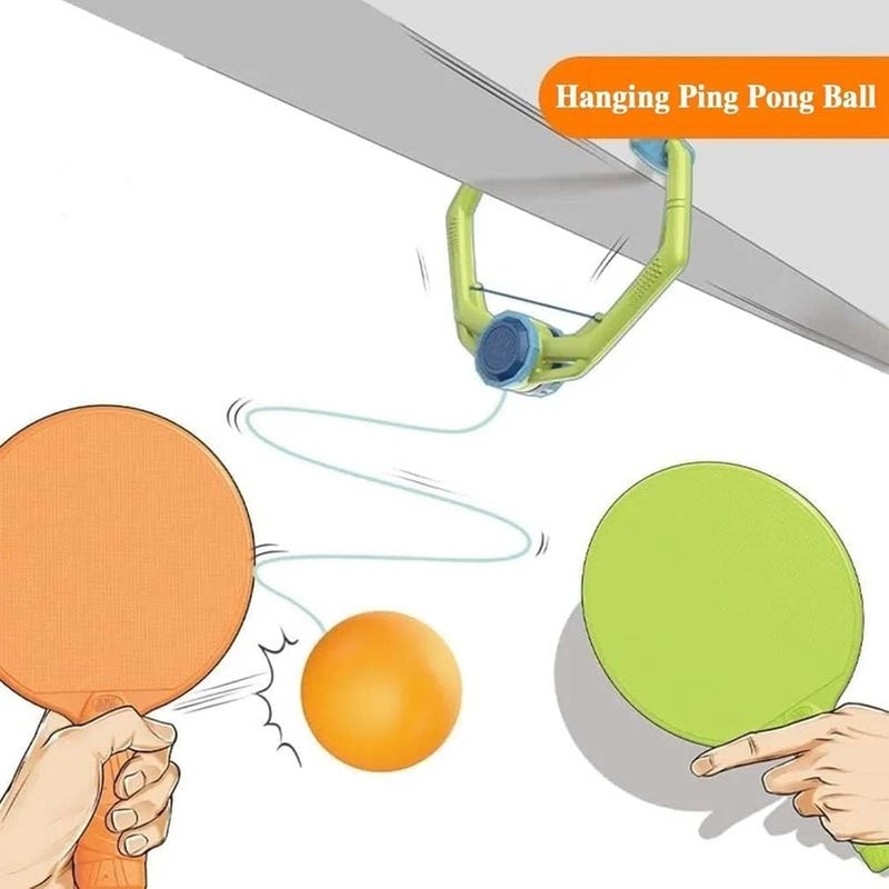 LGGbaodan Door Pong Ball Game, 2025 Hanging Table Tennis Trainer Portable Set with Racket and Balls, Adjustable Hanging Table Tennis Trainer Exerciser for Kids. - Image 2